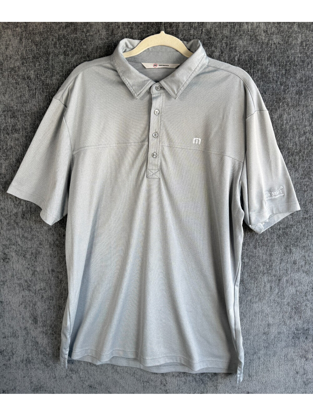 Travis Mathew Golf Polo Shirt Mens XL Gray Short Sleeve Performance Stretch